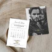 Witte Moderne Chique Minimale Foto Bruiloft Save The Date