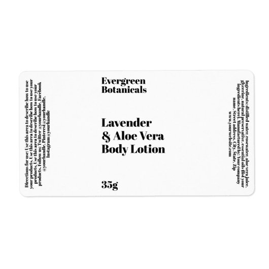 Witte Moderne Cosmetica Flessenetiket Etiket (Voorkant)