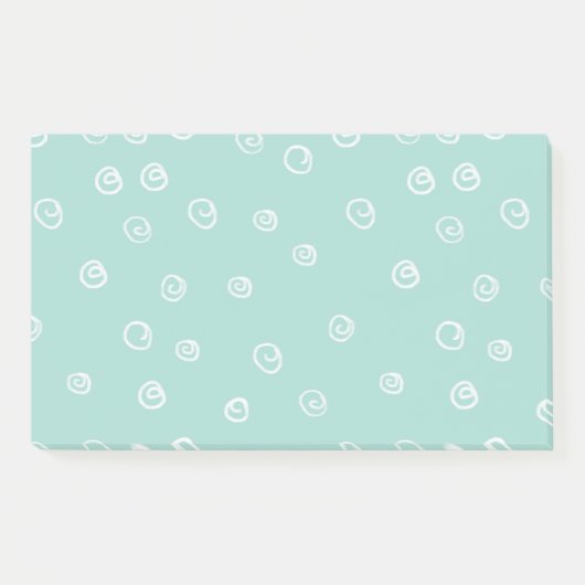 witte moderne doedelen zwaaien turquoise wreater post-it® notes (Voorkant)