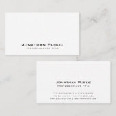 Witte Moderne Duidelijke Professionele Eenvoudige Visitekaartje (Voorkant / Achterkant)