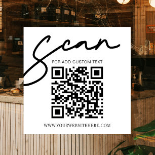 Witte Moderne Eenvoudige Promotionele Zakelijke QR Raamsticker