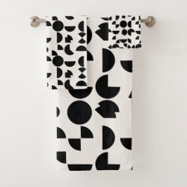 Witte Moderne Elegante Geometrische Tribal Bad Handdoek