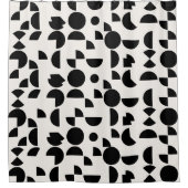 Witte Moderne Elegante Geometrische Tribal Douchegordijn (Voorkant)