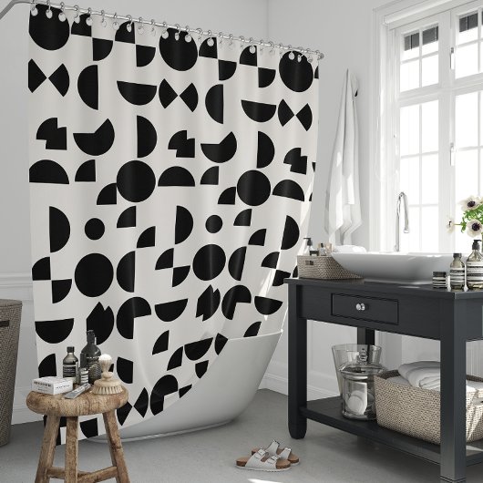 Witte Moderne Elegante Geometrische Tribal Douchegordijn