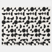 Witte Moderne Elegante Geometrische Tribal Fleece Deken (Voorkant (Horizontaal))