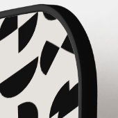 Witte Moderne Elegante Geometrische Tribal Pickleball Paddle (Links Detail)