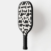Witte Moderne Elegante Geometrische Tribal Pickleball Paddle (Links)