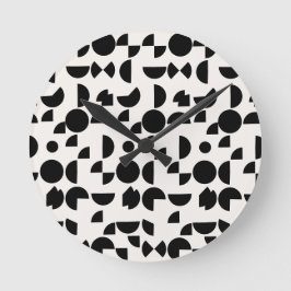 Witte Moderne Elegante Geometrische Tribal Ronde Klok