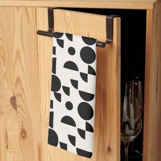 Witte Moderne Elegante Geometrische Tribal Theedoek (Derde Gevouwen)