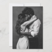 Witte moderne elegante scriptfoto save the date (Achterkant)