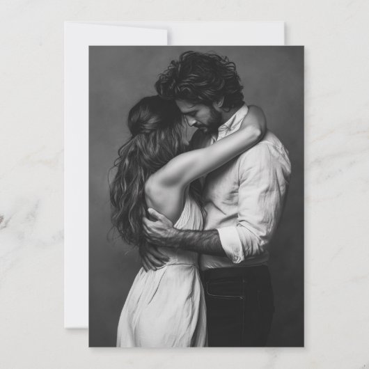 Witte moderne elegante scriptfoto save the date (Achterkant)