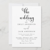 Witte Moderne Elegantie Chic Huwelijksuitnodiging Kaart (Voorkant)