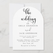 Witte Moderne Elegantie Chic Huwelijksuitnodiging Kaart (Voorkant)