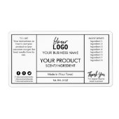 Witte moderne etiketten van bakken en lichaamseige (Voorkant)