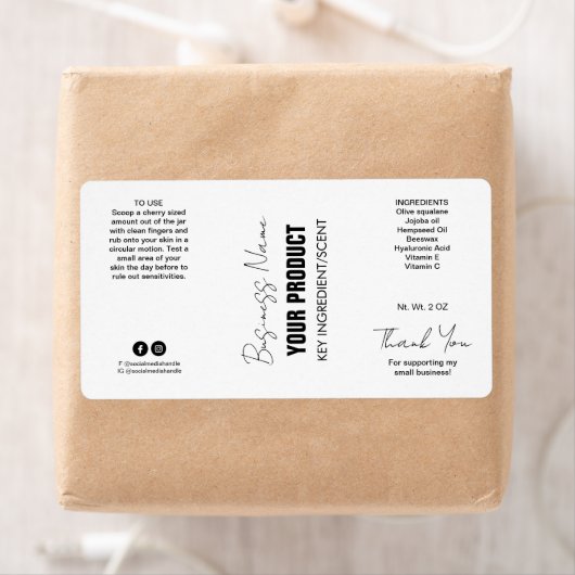 Witte moderne flaconetiketten etiket (Insitu)