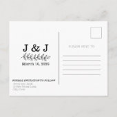 Witte moderne fotocollage Save the Date Briefkaart (Achterkant)