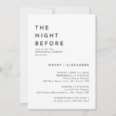 Witte moderne gedurfde avond voor repetitie diner kaart (Voorkant)