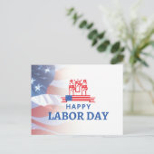 Witte Moderne gelukkige Dag van de Arbeid Briefkaart (Staand voorkant)