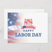 Witte Moderne gelukkige Dag van de Arbeid Briefkaart (Voorkant / Achterkant)