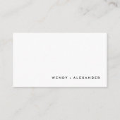 Witte moderne gewaagde bruiloft website informatiekaartje (Achterkant)