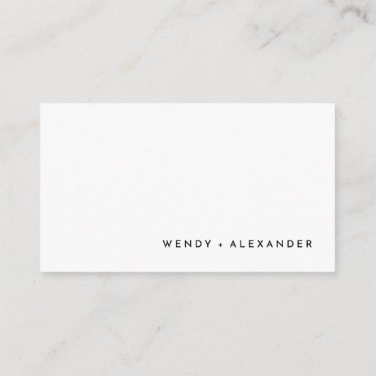 Witte moderne gewaagde bruiloft website informatiekaartje (Achterkant)