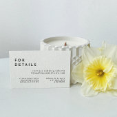 Witte moderne gewaagde bruiloft website informatiekaartje