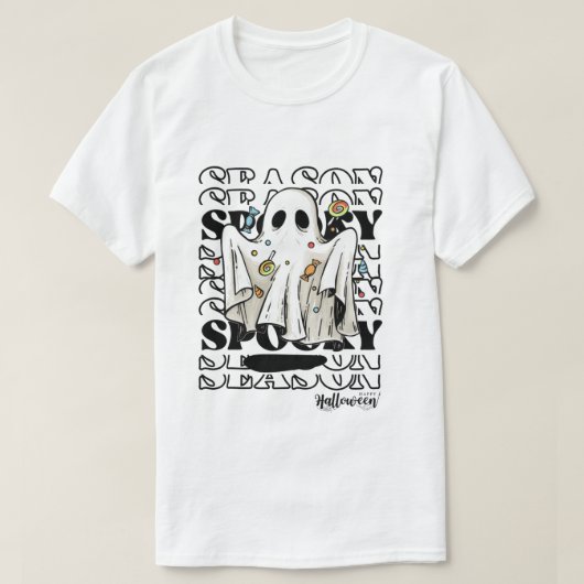 witte moderne Halloween T-shirts (Design voorkant)