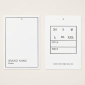 Witte Moderne Hang Labels Visitekaartje (Voorkant /achterkant)