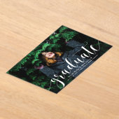 Witte Moderne Kalligrafie Foto Afstuderen Acryl Uitnodigingen (Laagn)