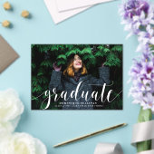 Witte Moderne Kalligrafie Foto Afstuderen Acryl Uitnodigingen (Insitu (Huwelijk))