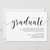 Witte Moderne Kalligrafie Foto Afstuderen Kaart (Achterkant)