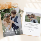Witte Moderne Kalligrafie Foto Bruiloft Bedankkaart