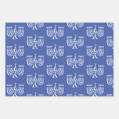 Witte moderne Menorah-papierbladen Inpakpapier Vel (Voorkant 3)
