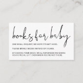 Witte Moderne Minimale Boeken voor baby-aanvraag Informatiekaartje (Voorkant)