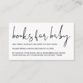 Witte moderne minimale boeken voor babyverzoek informatiekaartje