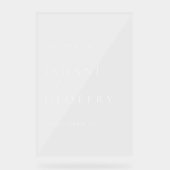 Witte Moderne Minimale Bruiloft Acryl Welkomstbord Bord (Voorkant)