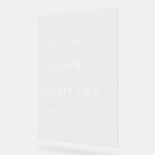 Witte Moderne Minimale Bruiloft Acryl Welkomstbord Bord (Hoek)