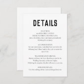 Witte Moderne Minimale Bruiloft Informatiekaartje (Voorkant / Achterkant)