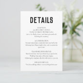 Witte Moderne Minimale Bruiloft Informatiekaartje (Staand voorkant)