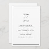 Witte Moderne Minimale Bruiloft Kaart (Voorkant / Achterkant)