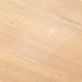 Witte moderne minimalistische bloemenboeket bruilo acryl uitnodigingen (Laagn)