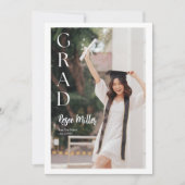 Witte Moderne Minimalistische Elegante Afstuderen  Feestdagenkaart (Voorkant)