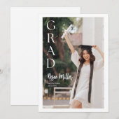 Witte Moderne Minimalistische Elegante Afstuderen Feestdagenkaart (Voorkant / Achterkant)