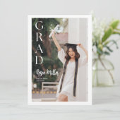 Witte Moderne Minimalistische Elegante Afstuderen Feestdagenkaart (Staand voorkant)