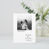 Witte Moderne Minimalistische Foto Save the Date Aankondigingskaart (Staand voorkant)