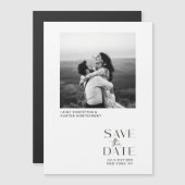 Witte Moderne Minimalistische Foto Save the Date Magnetische Uitnodiging (Voorkant / Achterkant)