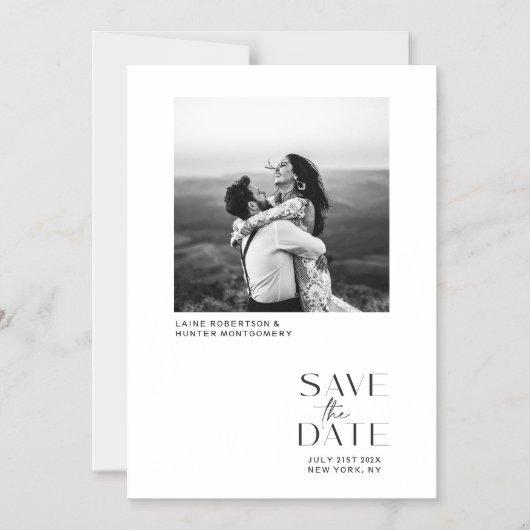 Witte Moderne Minimalistische Foto Save the Date Magnetische Uitnodiging (Voorkant)