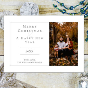 Witte Moderne Minimalistische Foto Vakantie Kaart