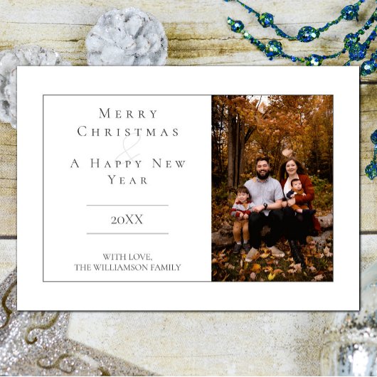 Witte Moderne Minimalistische Foto Vakantie Kaart