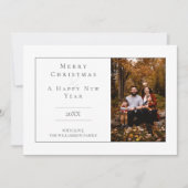 Witte Moderne Minimalistische Foto Vakantie Kaart (Voorkant)